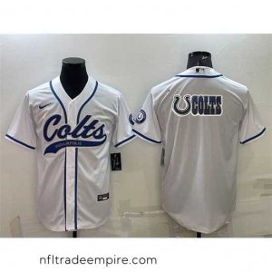 Enchanting Indianapolis Colts White Team Big Logo With Patch Cool Base Stitched Baseball Jersey