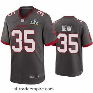 Stunning Jamel Dean Buccaneers Pewter Super Bowl Lv Game Jersey
