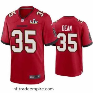 Stunning Jamel Dean Buccaneers Red Super Bowl Lv Game Jersey