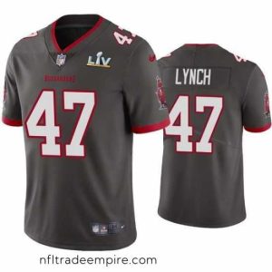 Magnificent John Lynch Buccaneers Pewter Super Bowl Lv Vapor Limited Jersey