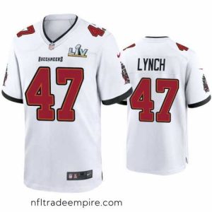 Charming John Lynch Buccaneers White Super Bowl Lv Game Jersey