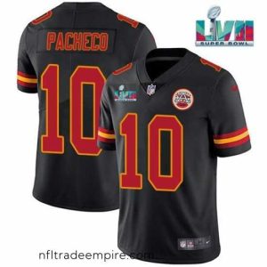 Delightful Kansas City Chiefs 10 Isiah Pacheco Black Super Bowl LVII Patch Vapor Untouchable Limited Stitched Jersey