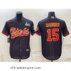 Stunning Kansas City Chiefs 15 Patrick Mahomes Black With Super Bowl LVII Patch Cool Base Stitched Baseball Jersey