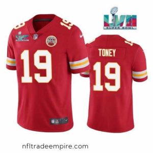 Magnificent Kansas City Chiefs 19 Kadarius Toney Red Super Bowl LVII Patch Vapor Untouchable Limited Stitched Football Jersey