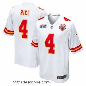 Magnificent Kansas City Chiefs 4 Rashee Rice White 2023 F.U.S.E  Vapor Untouchable Limited Stitched 2024 Super Bowl LVIII Jersey