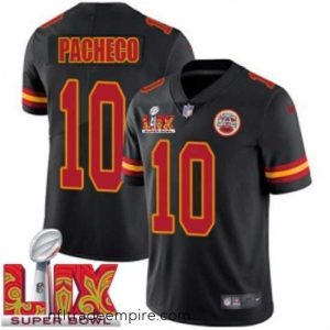 Alluring Kansas City Chiefs Isiah Pacheco #10 Black 2024 2025 Super Bowl LIX F.U.S.E Stitched Jersey