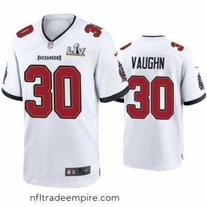Charming Ke'Shawn Vaughn Buccaneers White Super Bowl Lv Game Jersey
