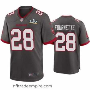 Superb Leonard Fournette Buccaneers Pewter Super Bowl Lv Game Jersey