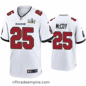 Gorgeous Lesean Mccoy Buccaneers White Super Bowl Lv Game Jersey