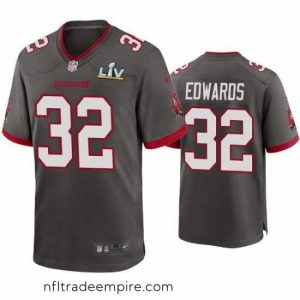 Superb Mike Edwards Buccaneers Pewter Super Bowl Lv Game Jersey