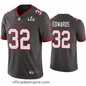 Exquisite Mike Edwards Buccaneers Pewter Super Bowl Lv Vapor Limited Jersey
