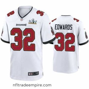Alluring Mike Edwards Buccaneers White Super Bowl Lv Game Jersey