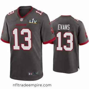 Magnificent Mike Evans Buccaneers Pewter Super Bowl Lv Game Jersey