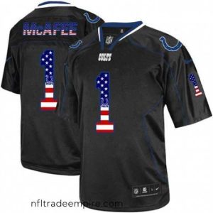 Exquisite Nike Indianapolis Colts 1 Pat McAfee Elite Black USA Flag Fashion NFL Jersey