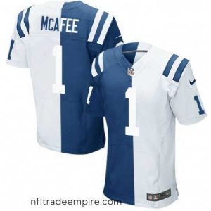 Gorgeous Nike Indianapolis Colts 1 Pat McAfee Elite Royal BlueWhite Split Fashion NFL Jersey