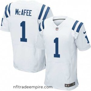 Stunning Nike Indianapolis Colts 1 Pat McAfee Elite White NFL Jersey