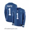 Alluring Nike Indianapolis Colts 1 Pat McAfee Limited Blue Therma Long Sleeve NFL Jersey
