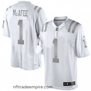 Gorgeous Nike Indianapolis Colts 1 Pat McAfee Limited White Platinum NFL Jersey