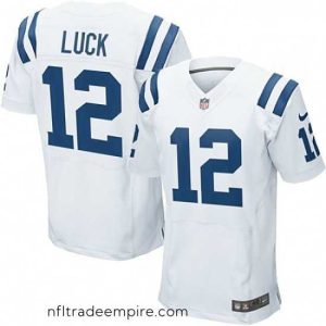 Gorgeous Nike Indianapolis Colts 12 Andrew Luck Elite White NFL Jersey