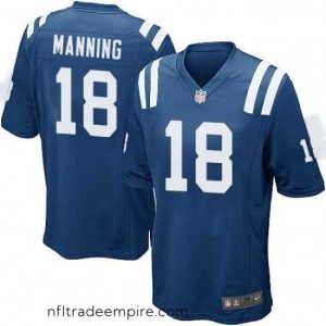 Delightful Nike Indianapolis Colts 18 Peyton Manning Game Royal Blue Team Color NFL Jersey
