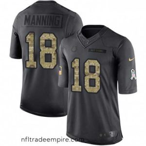 Charming Nike Indianapolis Colts 18 Peyton Manning Limited Black 2016 Salute to Service NFL Jersey