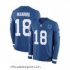 Superb Nike Indianapolis Colts 18 Peyton Manning Limited Blue Therma Long Sleeve NFL Jersey
