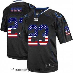 Gorgeous Nike Indianapolis Colts 23 Frank Gore Elite Black USA Flag Fashion NFL Jersey