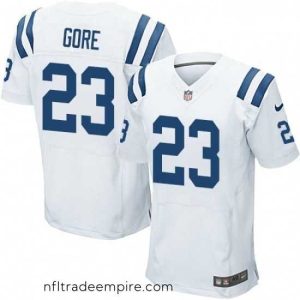 Stunning Nike Indianapolis Colts 23 Frank Gore Elite White NFL Jersey