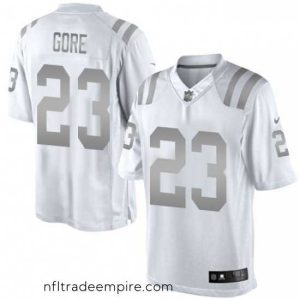 Exquisite Nike Indianapolis Colts 23 Frank Gore Limited White Platinum NFL Jersey