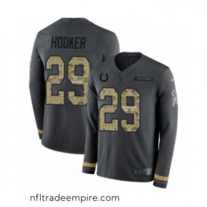 Superb Nike Indianapolis Colts 29 Malik Hooker Limited Black Salute to Service Therma Long Sleeve NFL Jersey