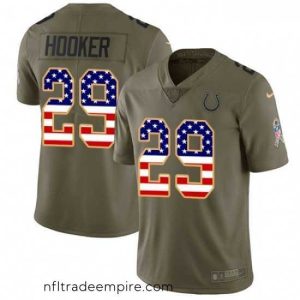 Superb Nike Indianapolis Colts 29 Malik Hooker Limited OliveUSA Flag 2017 Salute to Service NFL Jersey
