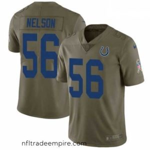 Alluring Nike Indianapolis Colts 56 Quenton Nelson Limited Olive 2017 Salute to Service NFL Jersey