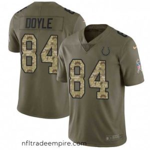 Charming Nike Indianapolis Colts 84 Jack Doyle Limited OliveCamo 2017 Salute to Service NFL Jersey