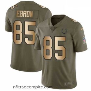 Superb Nike Indianapolis Colts 85 Eric Ebron Limited OliveGold 2017 Salute to Service NFL Jersey