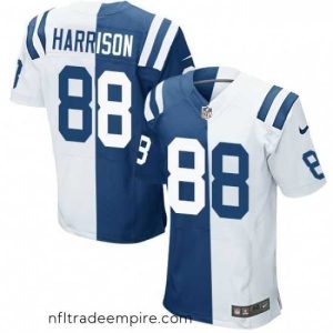 Magnificent Nike Indianapolis Colts 88 Marvin Harrison Elite Royal BlueWhite Split Fashion NFL Jersey