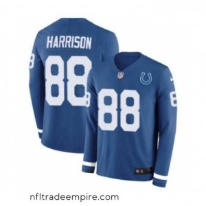 Stunning Nike Indianapolis Colts 88 Marvin Harrison Limited Blue Therma Long Sleeve NFL Jersey