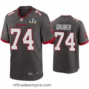 Magnificent Paul Gruber Buccaneers Pewter Super Bowl Lv Game Jersey