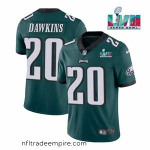 Alluring Philadelphia Eagles 20 Brian Dawkins Green Super Bowl LVII Patch Vapor Untouchable Limited Stitched Jersey