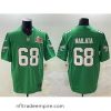 Alluring Philadelphia Eagles 68 Jordan Mailata Green 2025 Super Bowl LIX Patch F.U.S.E  Throwback Vapor Untouchable Limited Stitched Football Jersey