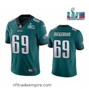 Irresistible Philadelphia Eagles 69 Landon Dickerson Green Super Bowl LVII Patch Vapor Untouchable Limited Stitched Jersey
