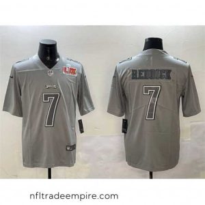 Superb Philadelphia Eagles 7 Haason Reddick Grey 2025 Super Bowl LIX Patch Atmosphere Fashion Vapor Untouchable Limited Stitched Football Jersey