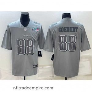 Delightful Philadelphia Eagles 88 Dallas Goedert Gray Super Bowl LVII Patch Atmosphere Fashion Stitched Jersey