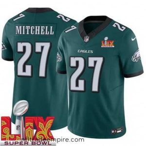 Superb Philadelphia Eagles Quinyon Mitchell #27 Green 2024 2025 Super Bowl LIX F.U.S.E Stitched NFL Jersey