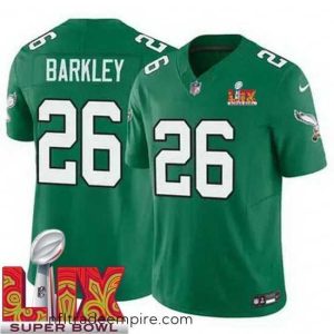 Enchanting Philadelphia Eagles Saquon Barkley #26 Kelly Green 2024 2025 Super Bowl LIX F.U.S.E Stitched NFL Jersey