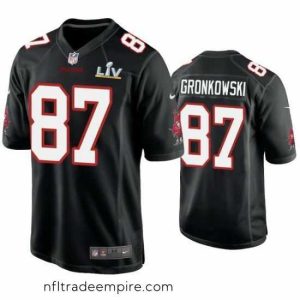 Superb Rob Gronkowski Buccaneers Black Super Bowl Lv Game Fashion Jersey