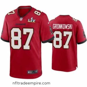 Alluring Rob Gronkowski Buccaneers Red Super Bowl Lv Game Jersey