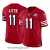 Magnificent San Francisco 49ers 11 Brandon Aiyuk Red 2023 F.U.S.E  Vapor Limited Throwback Stitched Football 2024 Super Bowl LVIII Jersey