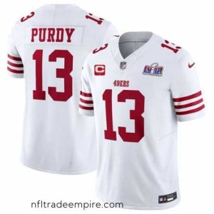 Delightful San Francisco 49ers 13 Brock Purdy White 2023 F.U.S.E  With  Vapor Untouchable Limited Stitched Football 2024 Super Bowl LVIII Jersey