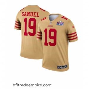 Enchanting San Francisco 49ers 19 Deebo Samuel Gold Inverted Legend 2024 Super Bowl LVIII Stitched Football Jersey