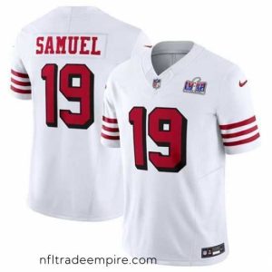 Delightful San Francisco 49ers 19 Deebo Samuel New White 2023 F.U.S.E  Vapor Untouchable Limited Stitched Football 2024 Super Bowl LVIII Jersey